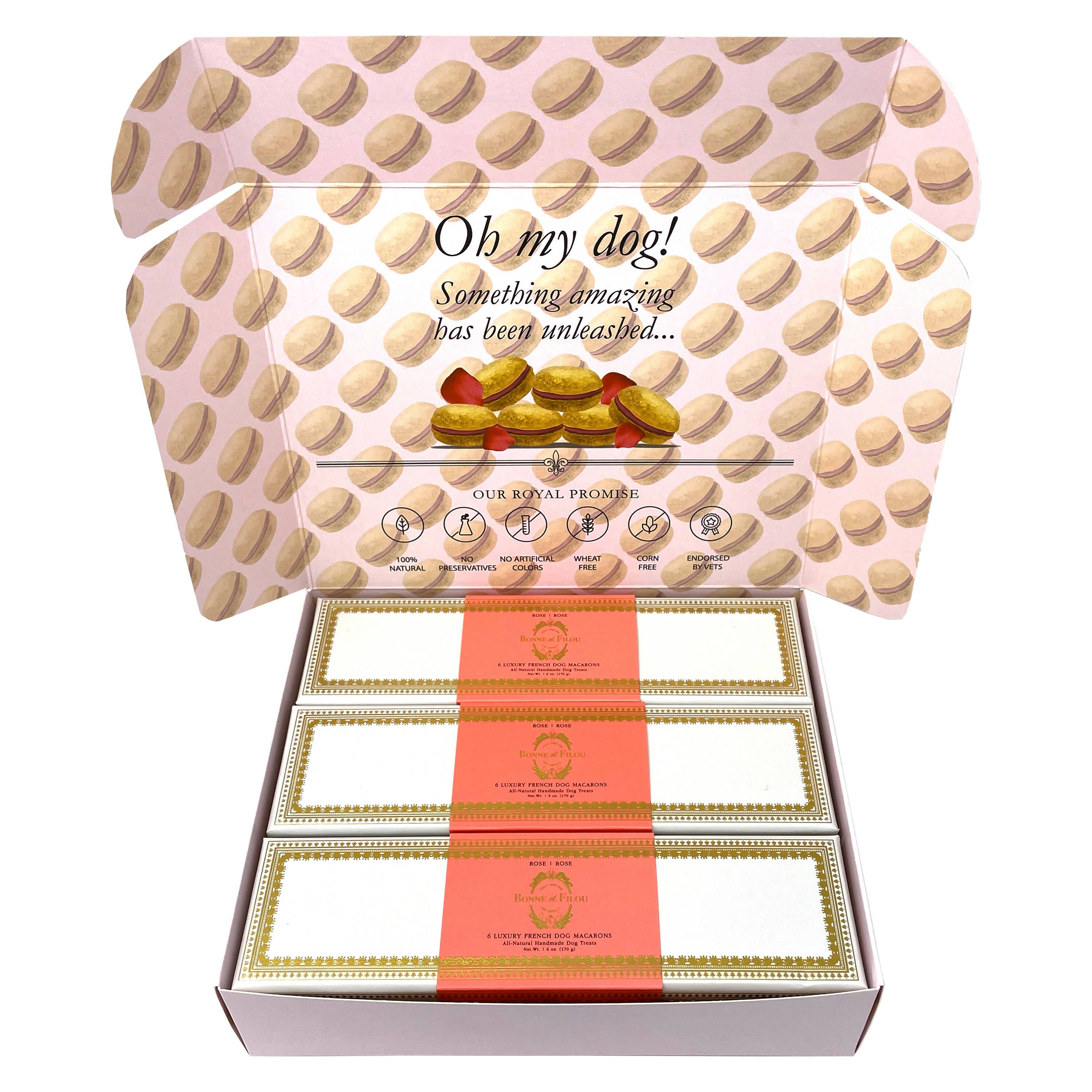 Combo Gift Pack of Dog Macarons (3 boxes of 6 units)