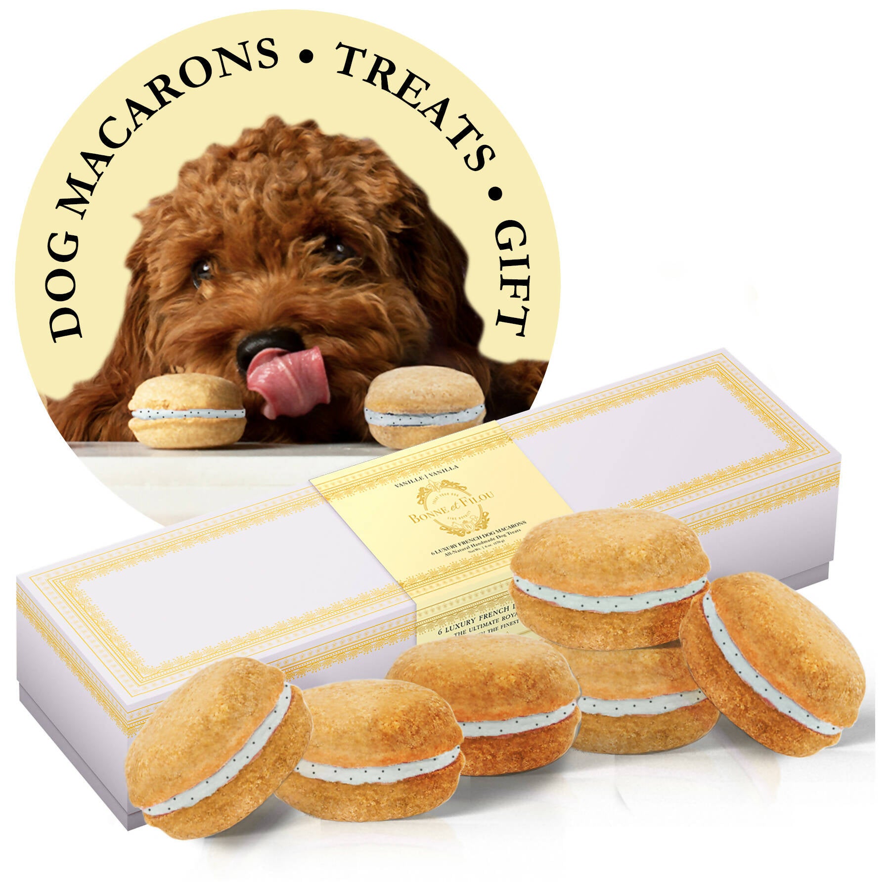 Dog Macarons - Box of 6 (Dog Treats | #1 Gift)