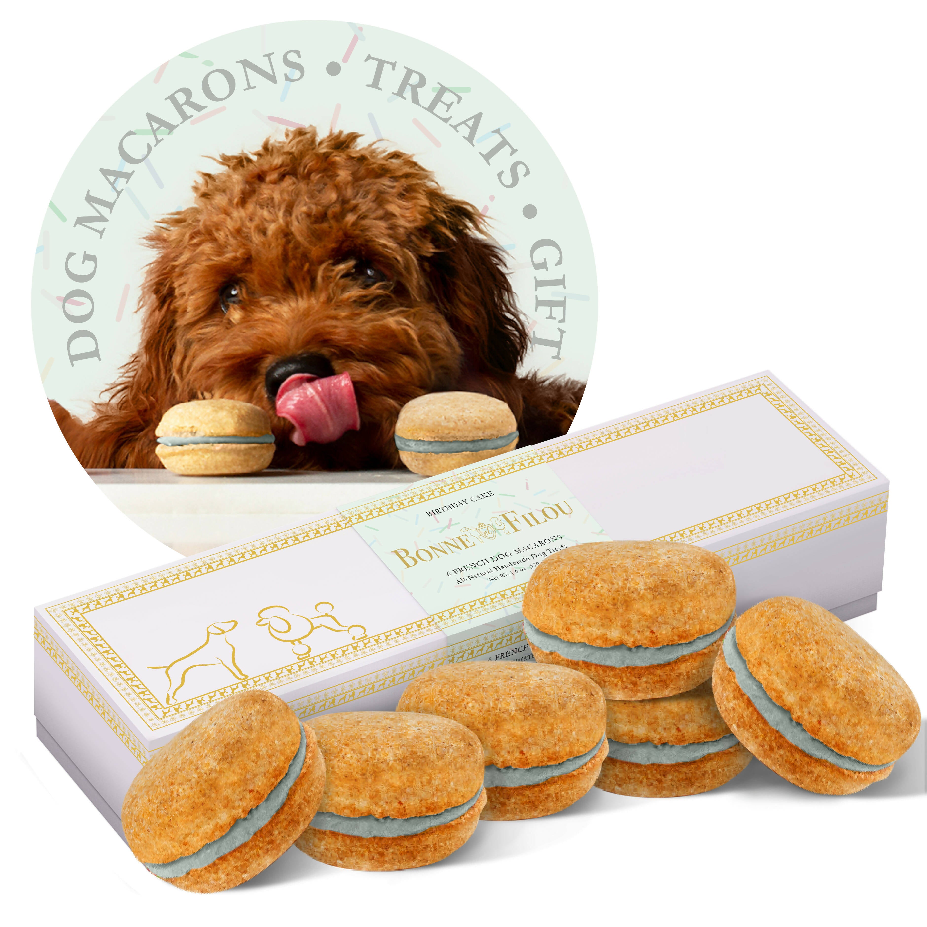 Dog Macarons - Box of 6 (Dog Treats | #1 Gift)