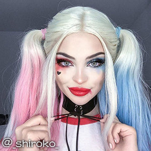 Harley Quinn Pink Blue Ponytail Lace Front Wig | WigIsFashion – Wig Is ...