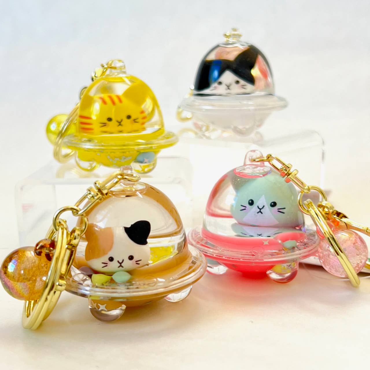 Cat UFO Floaty Keychain