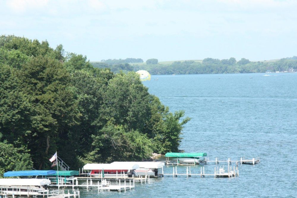 Paddle boarding in Iowa Lake Okoboji