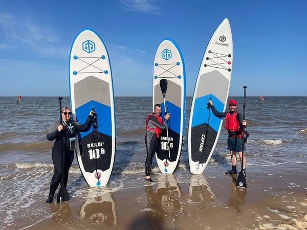 paddle boarding close to shore