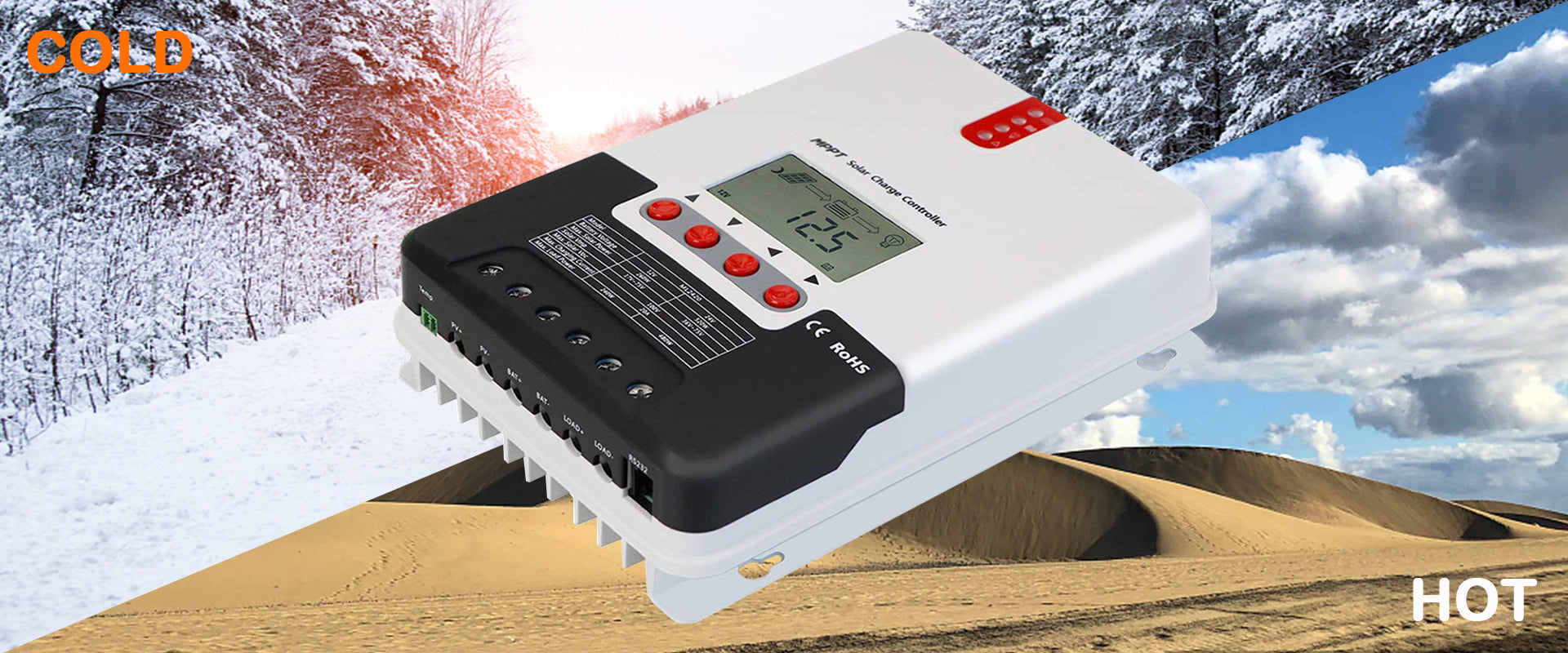 Solar laderegler MPPT Produktabmessungen