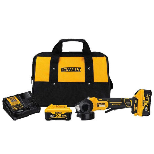 DeWalt DCG413R2 20V MAX XR Brushless Lithium-Ion 4.5 in. Cordless Paddle Switch Small Angle Grinder with Kickback Brake, New