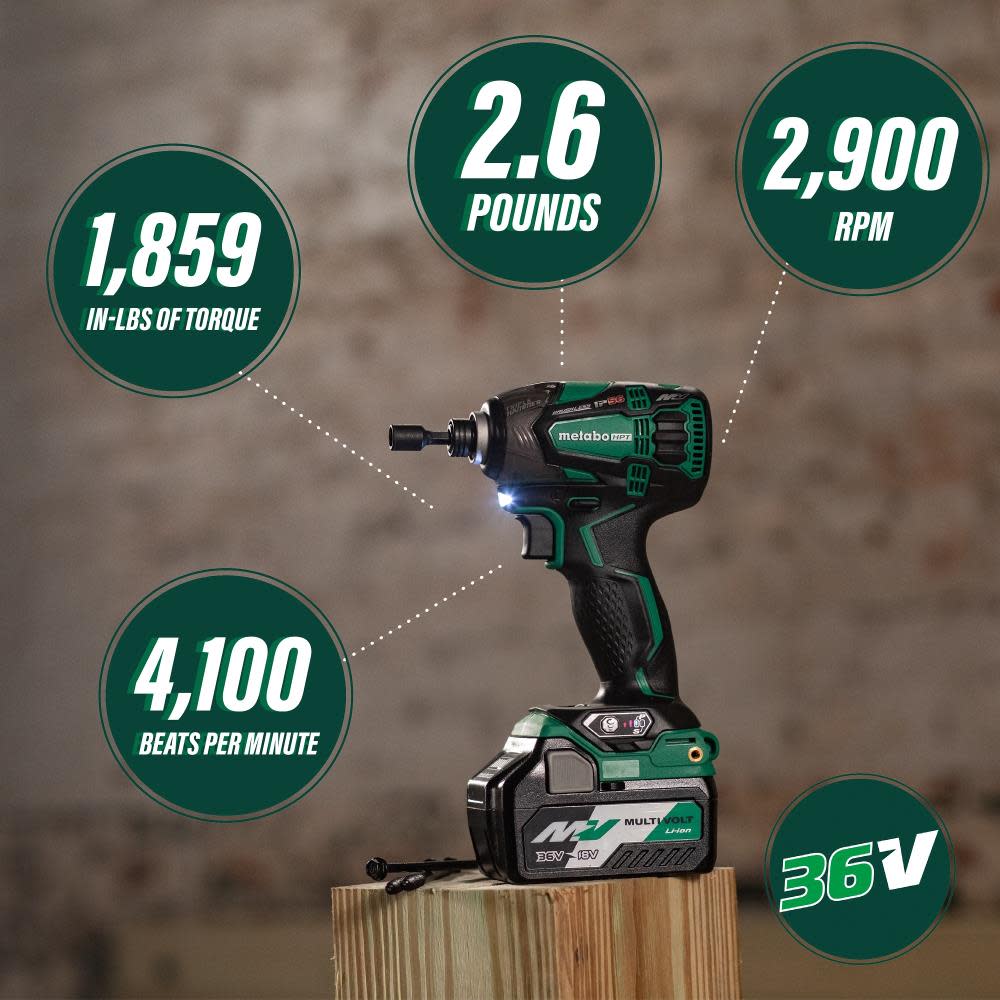 Metabo HPT WH36DBGM 36V MultiVolt Triple Hammer Impact Kit, New