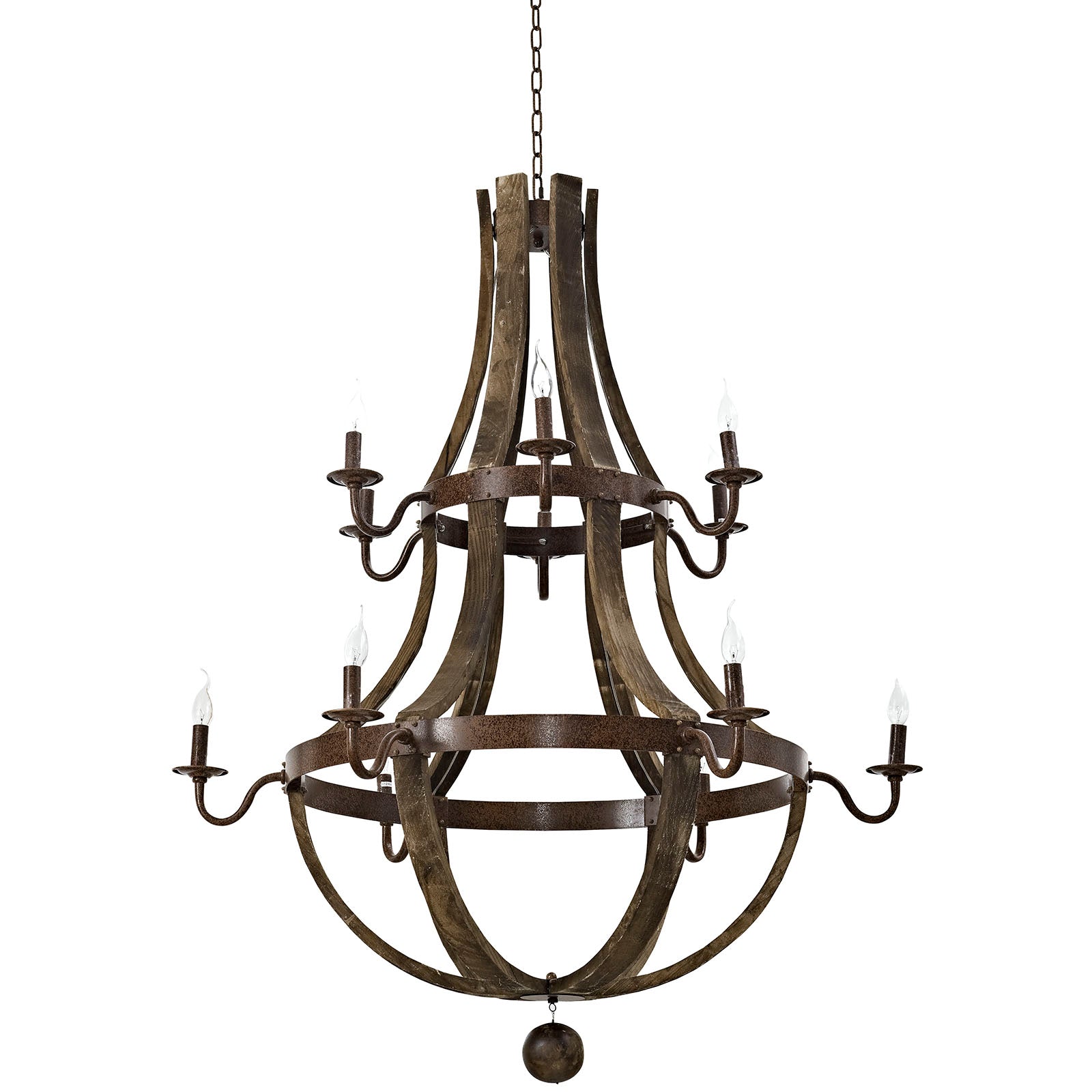 25W Trebuchet Modern Vintage Chandelier - Brown - Wood & Metal