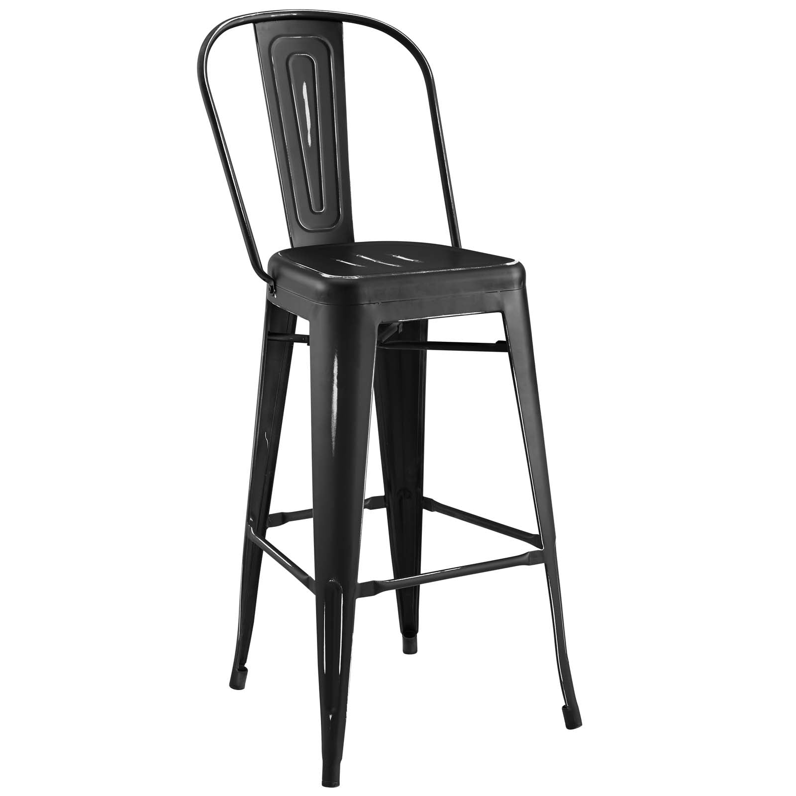 Industrial Promenade Metal Bistro Side Bar Stool With Arms - Farmhouse Bar Chairs