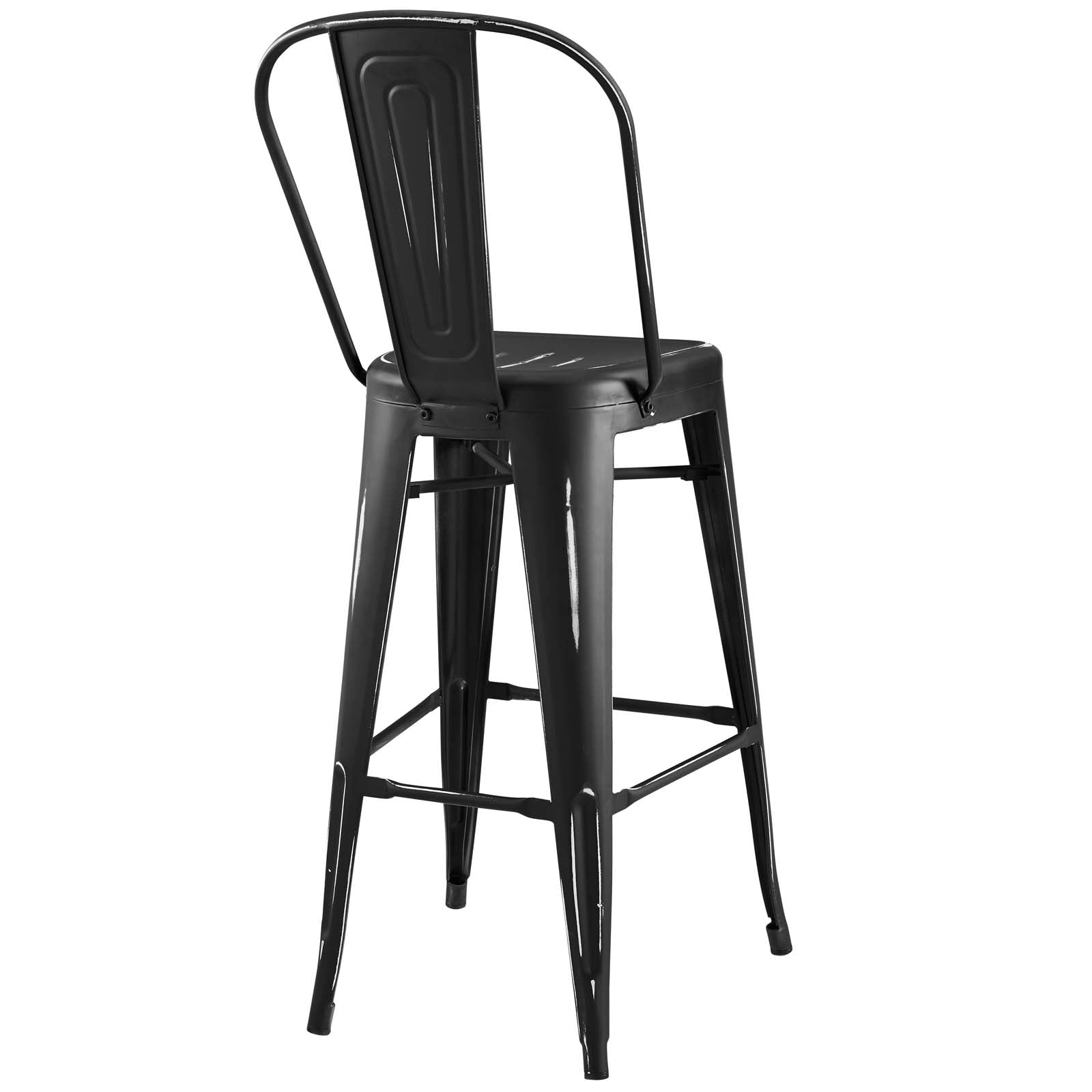 Industrial Promenade Metal Bistro Side Bar Stool With Arms - Farmhouse Bar Chairs