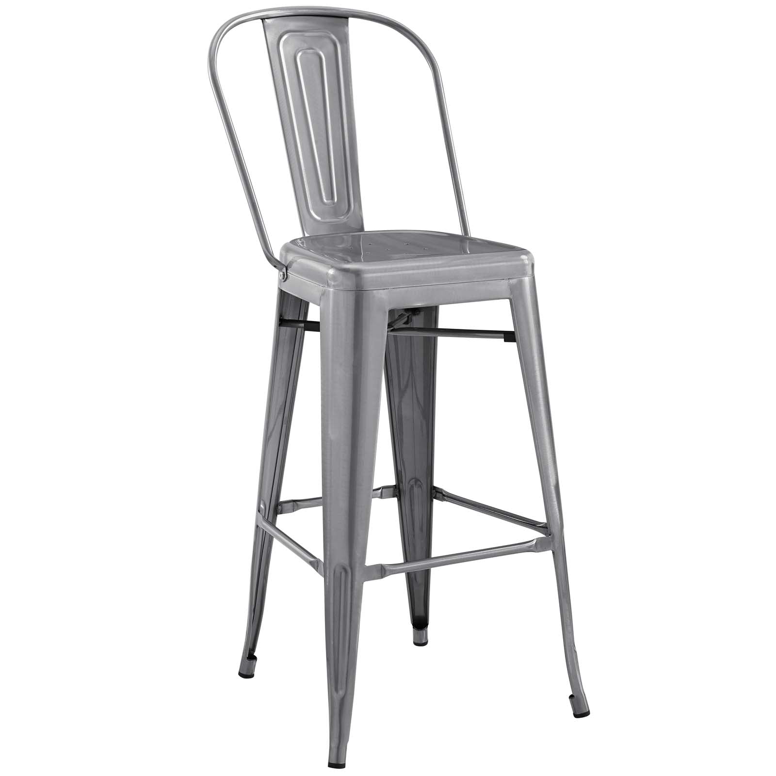 Industrial Promenade Metal Bistro Side Bar Stool With Arms - Farmhouse Bar Chairs