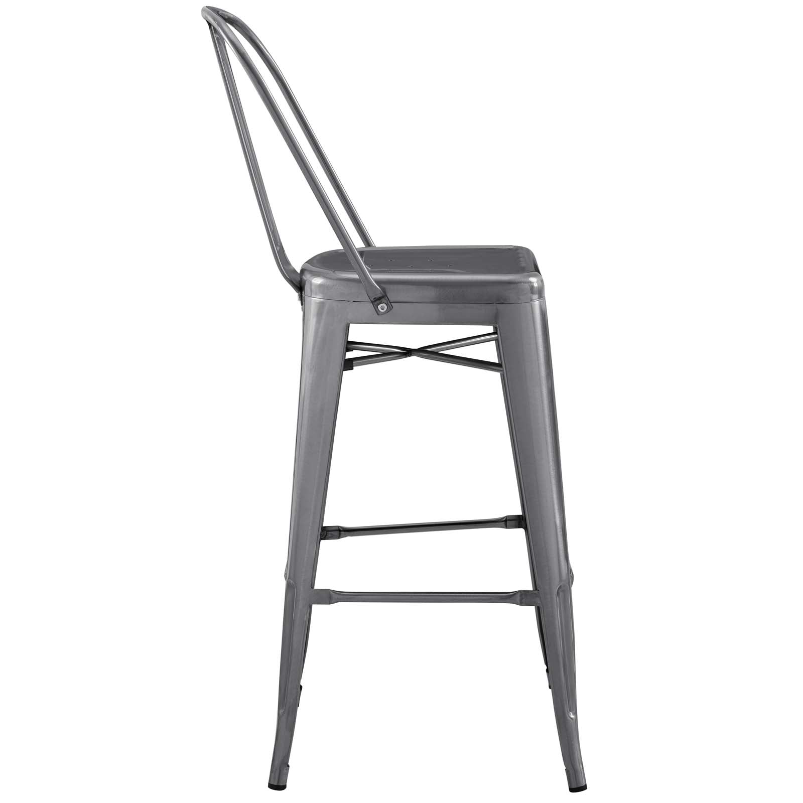 Industrial Promenade Metal Bistro Side Bar Stool With Arms - Farmhouse Bar Chairs