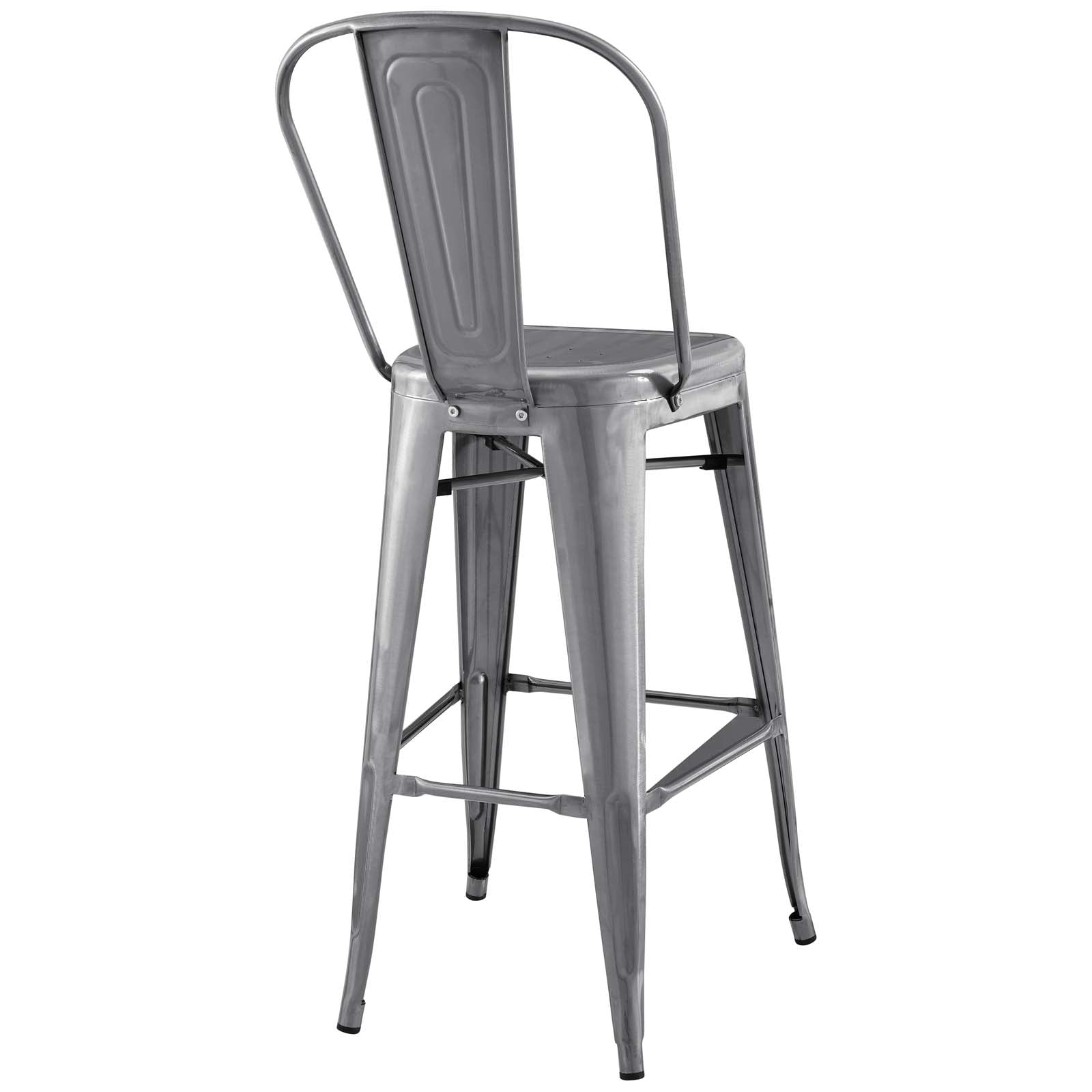 Industrial Promenade Metal Bistro Side Bar Stool With Arms - Farmhouse Bar Chairs