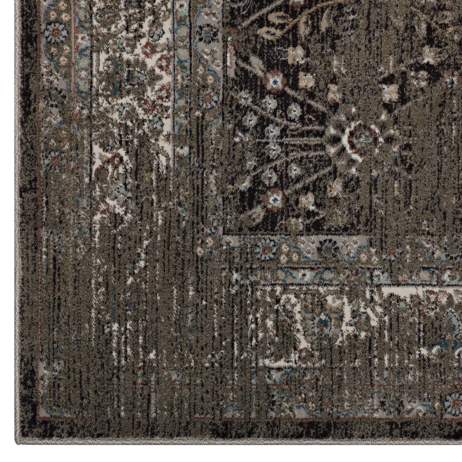 Berit Distressed Vintage Floral Lattice Area Rug