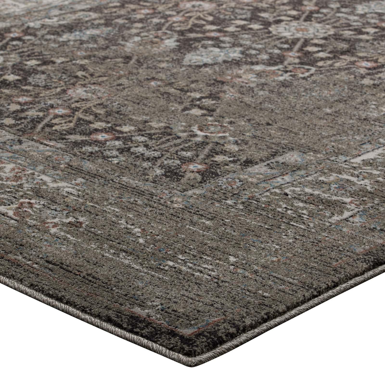 Berit Distressed Vintage Floral Lattice Area Rug