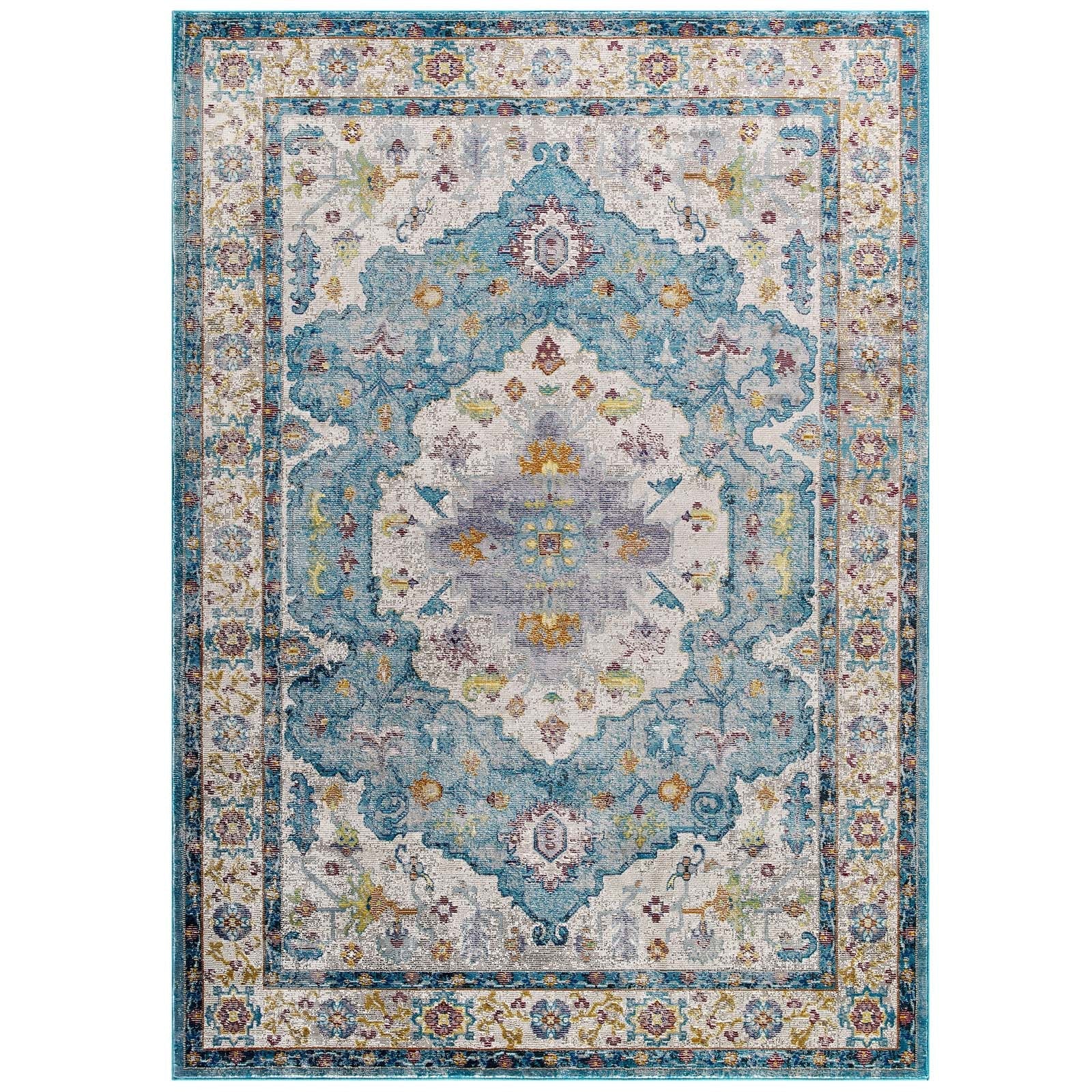 Success Anisah Distressed Floral Persian Medallion Area Rug