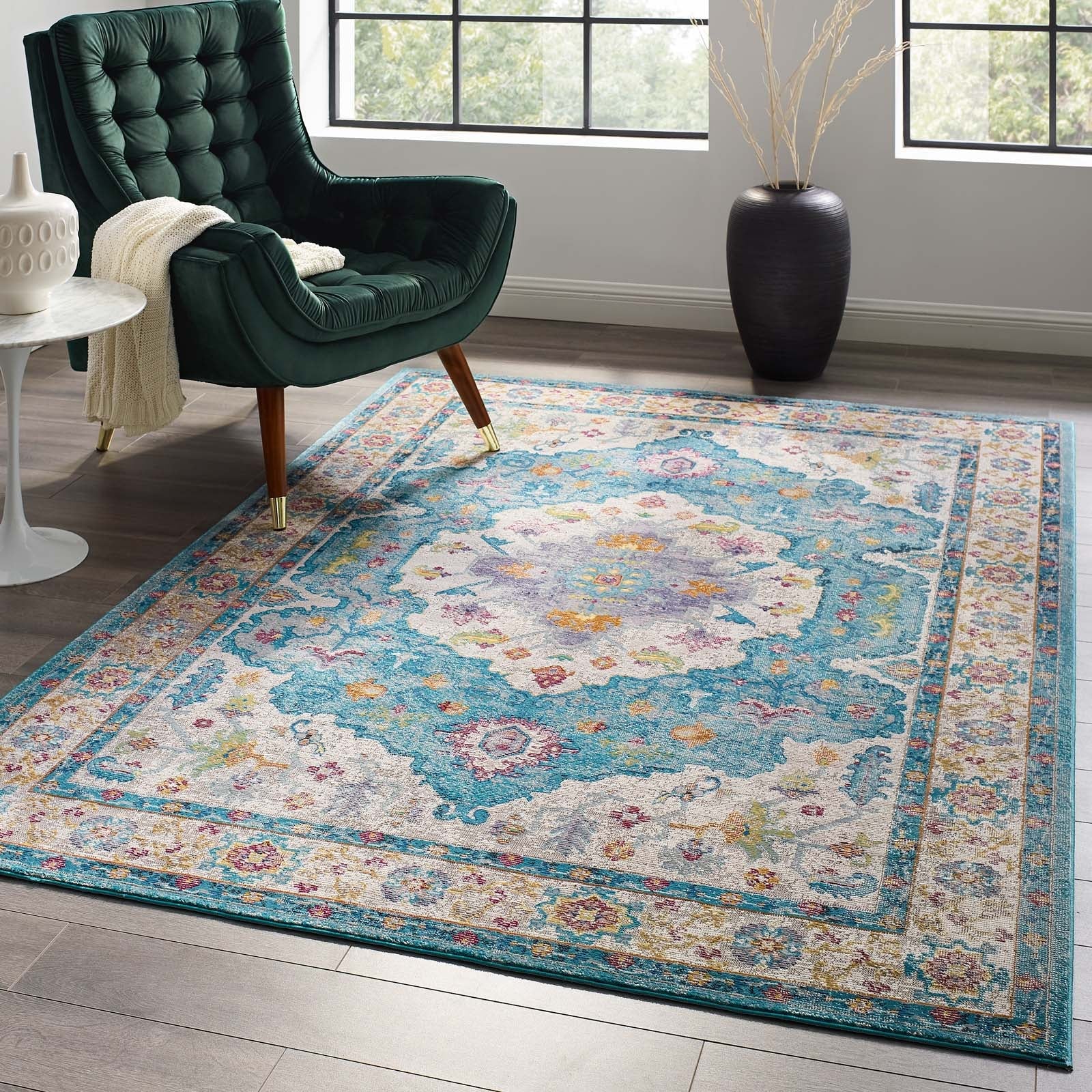 Success Anisah Distressed Floral Persian Medallion Area Rug