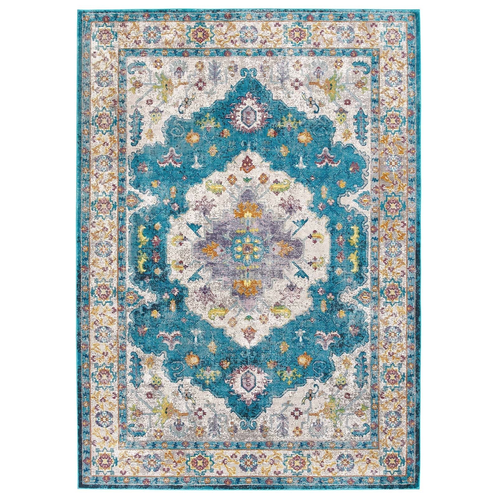 Success Anisah Distressed Floral Persian Medallion Area Rug