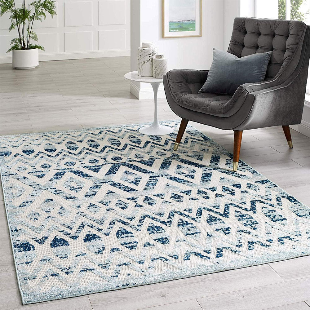 Reflect Tamako Diamond and Chevron Moroccan Trellis Indoor Outdoor Area Rug