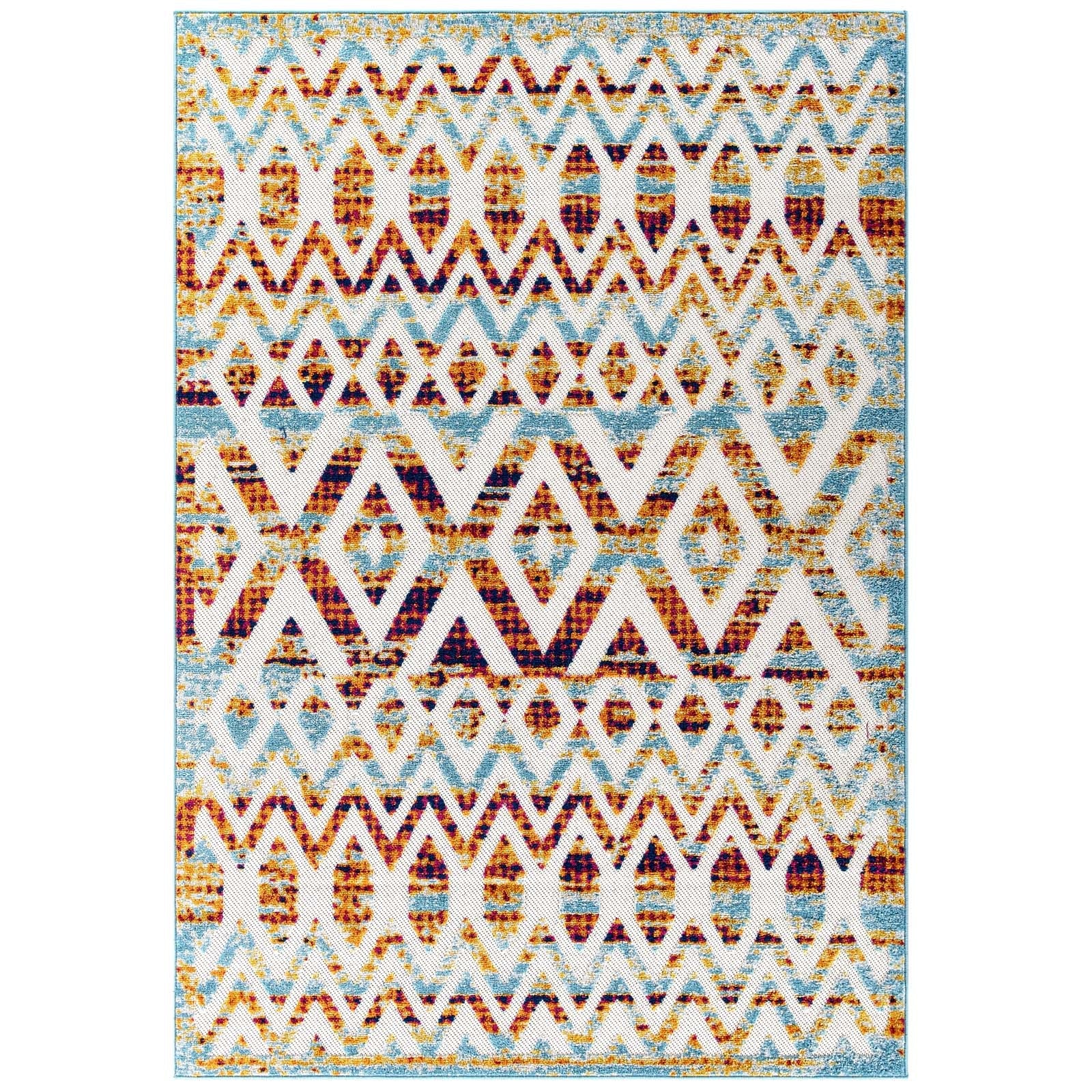 Reflect Tamako Diamond and Chevron Moroccan Trellis Indoor Outdoor Area Rug