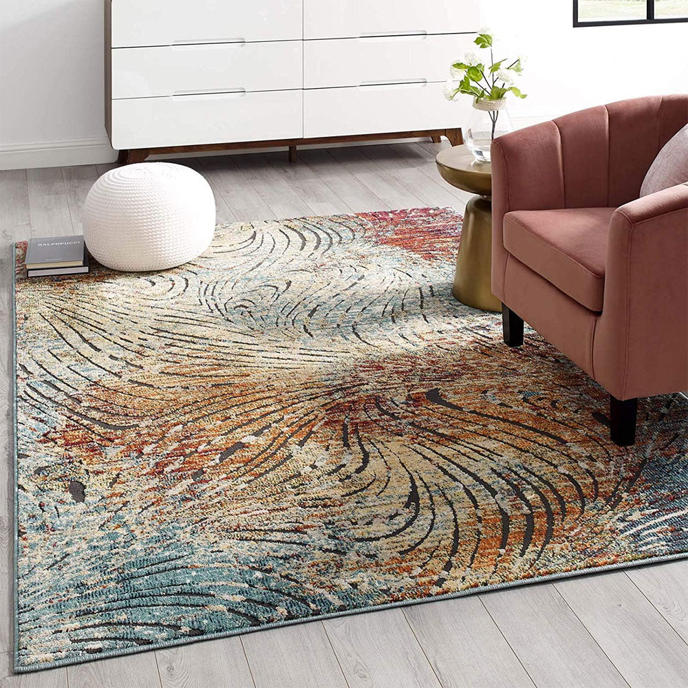 Tribute Ember Contemporary Modern Vintage Mosaic Area Rug