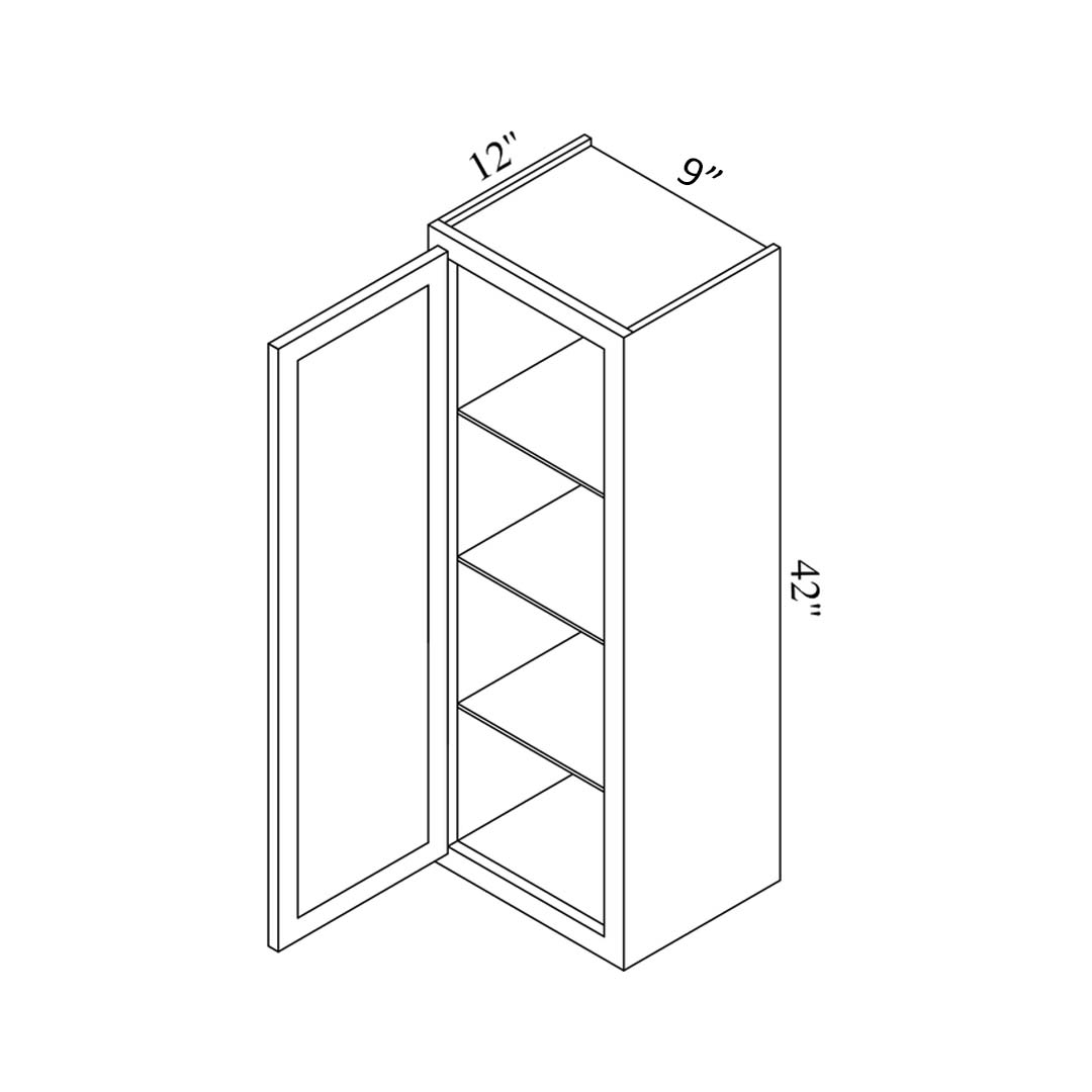 Kitchen Wall Cabinet - White Shaker - Single Door Wall Cabinet | 9