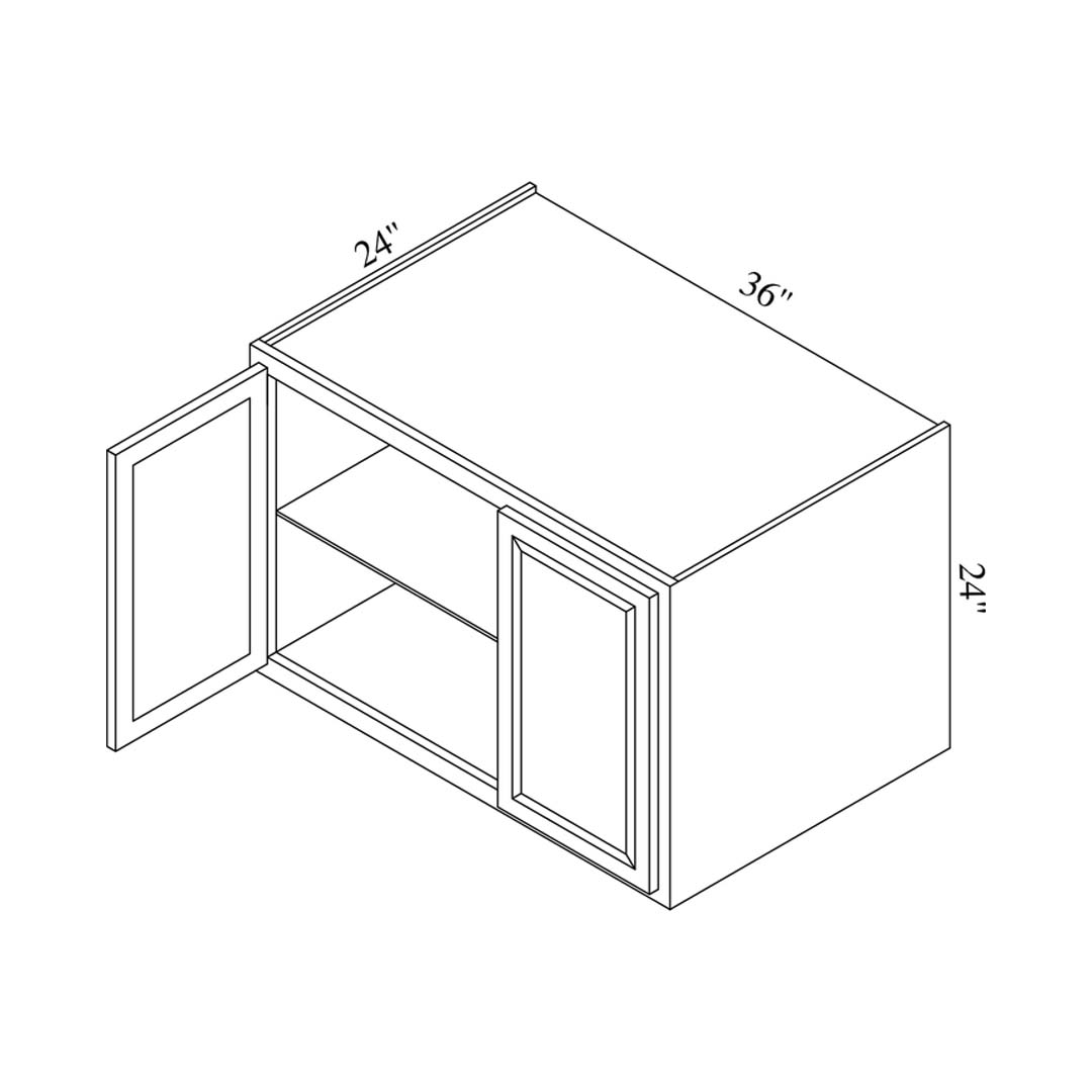 RTA Cabinet - White Shaker - Refrigerator Wall Cabinet - Double Door | 36