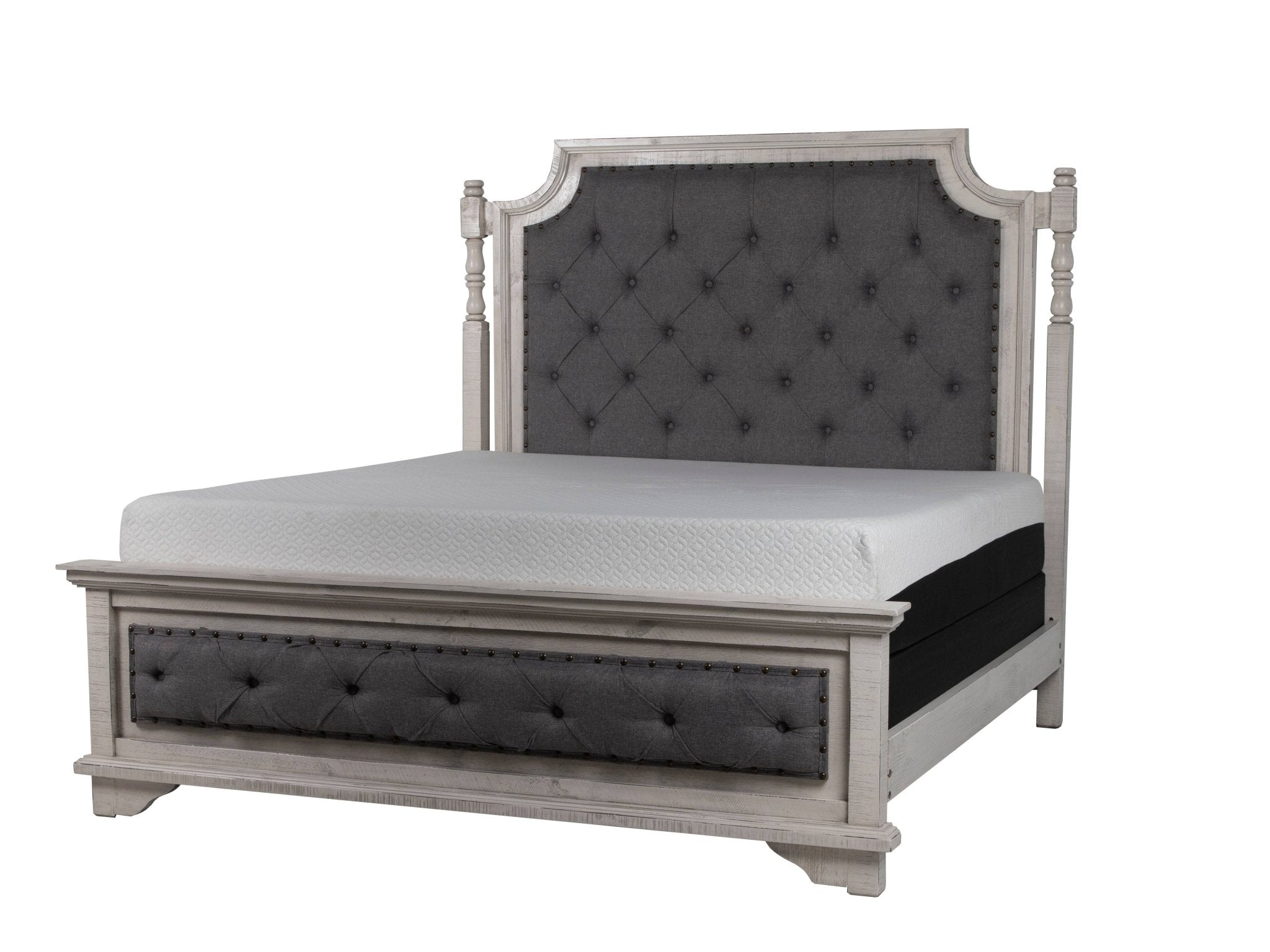 Charles-Nero White 6 PIECE KING BEDROOM SET