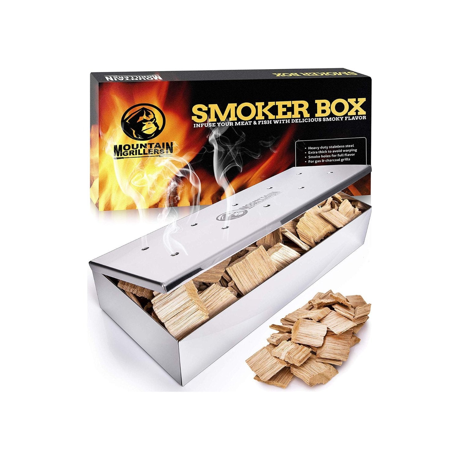 Smoker Box For Wood Chips  Use A Gas Or Charcoal Bbq Grill And Still Get That