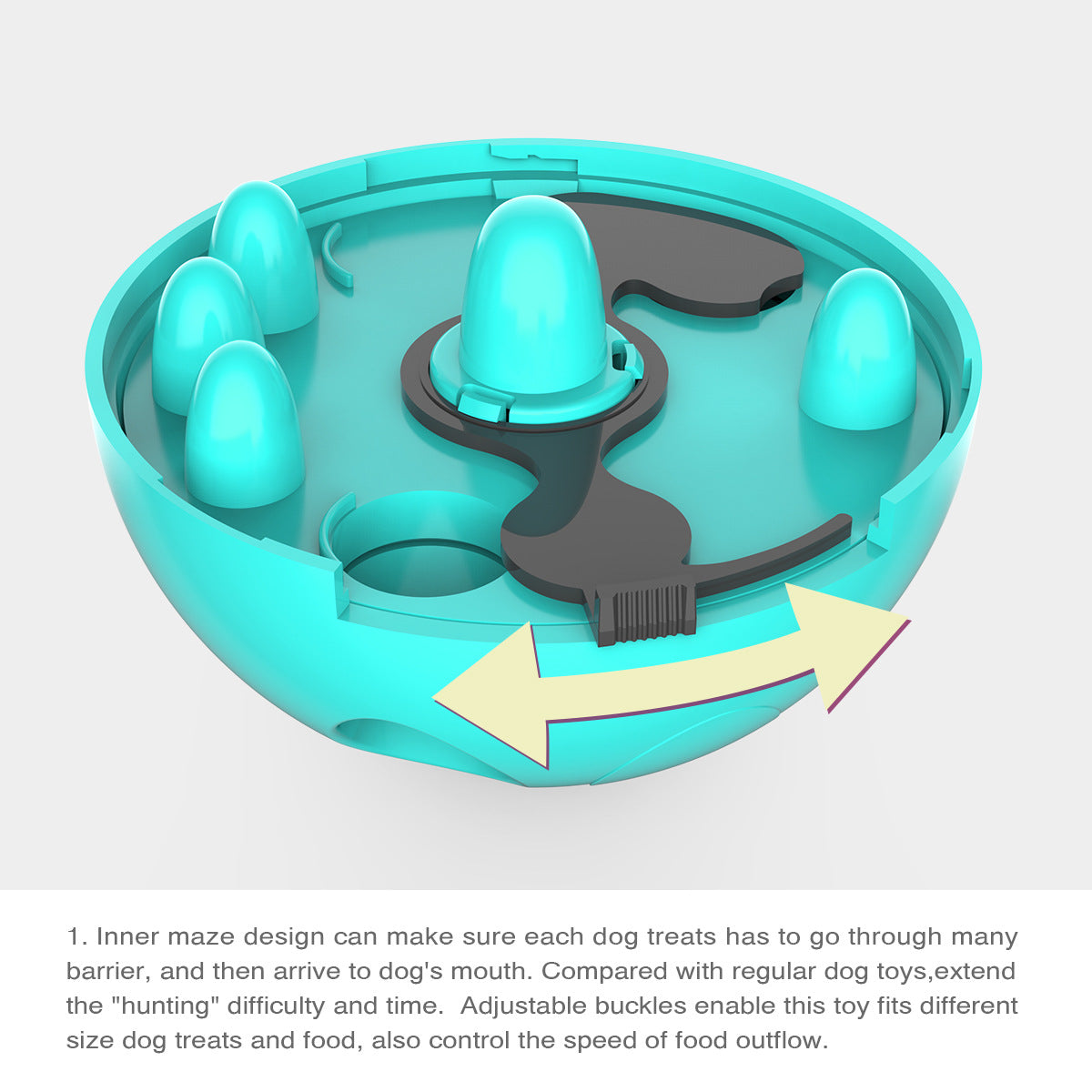 PETDURO Interactive Dog Toys Puzzle Treat Food Dispenser Ball Slow Fee