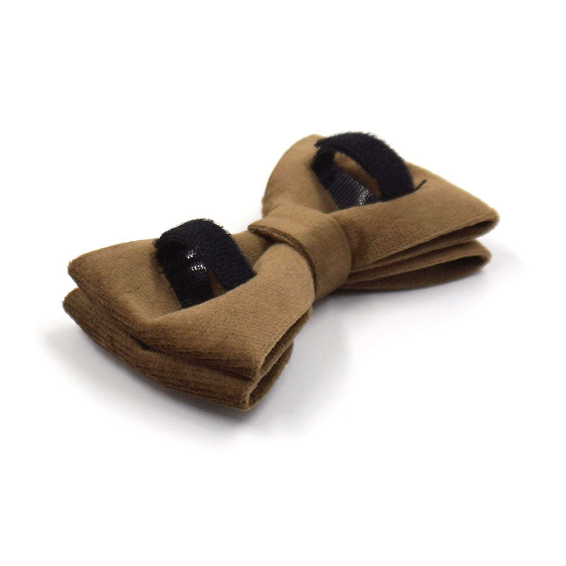 brown velvet dog bow tie