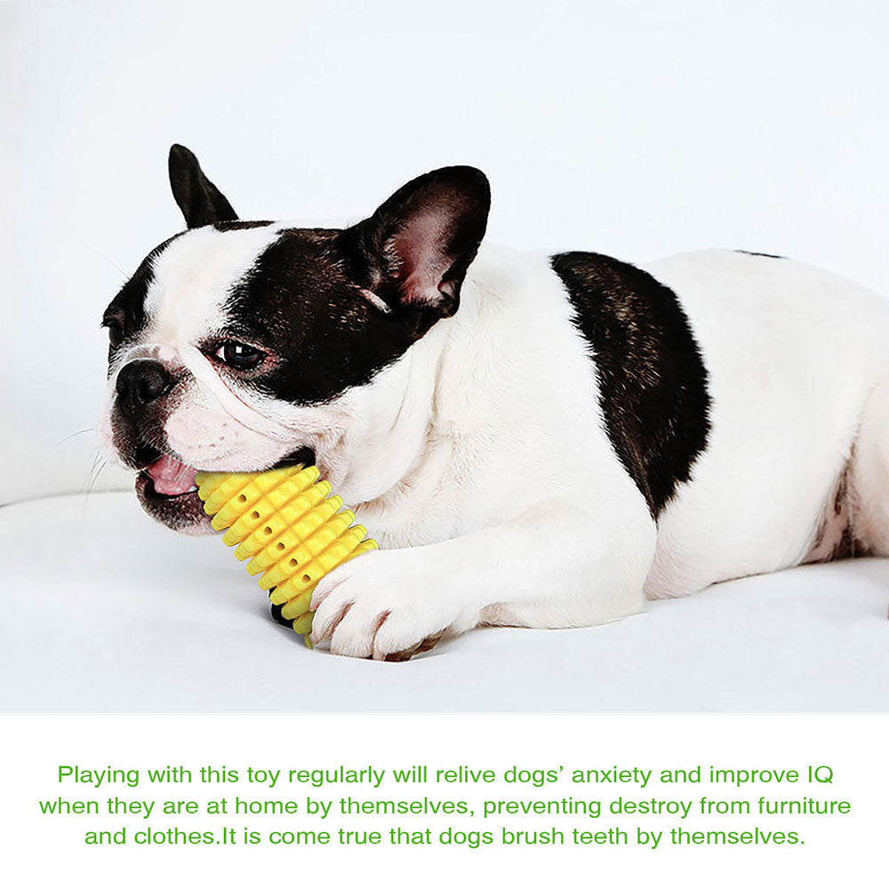 PETDURO-Dog-Chew-Toys-Corn-Shaped-Dental-Teething-Toy-Rubber-with-Rope