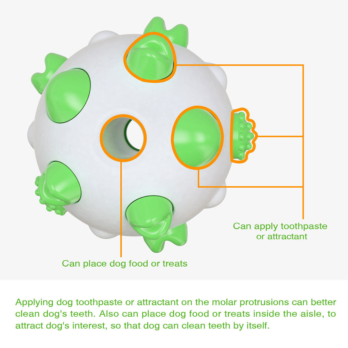 PETDURO Dog Chew Toys Dental Teething Ball for Aggressive Chewers Small Medium Large Breed