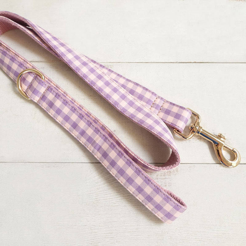pink plaid dog leash