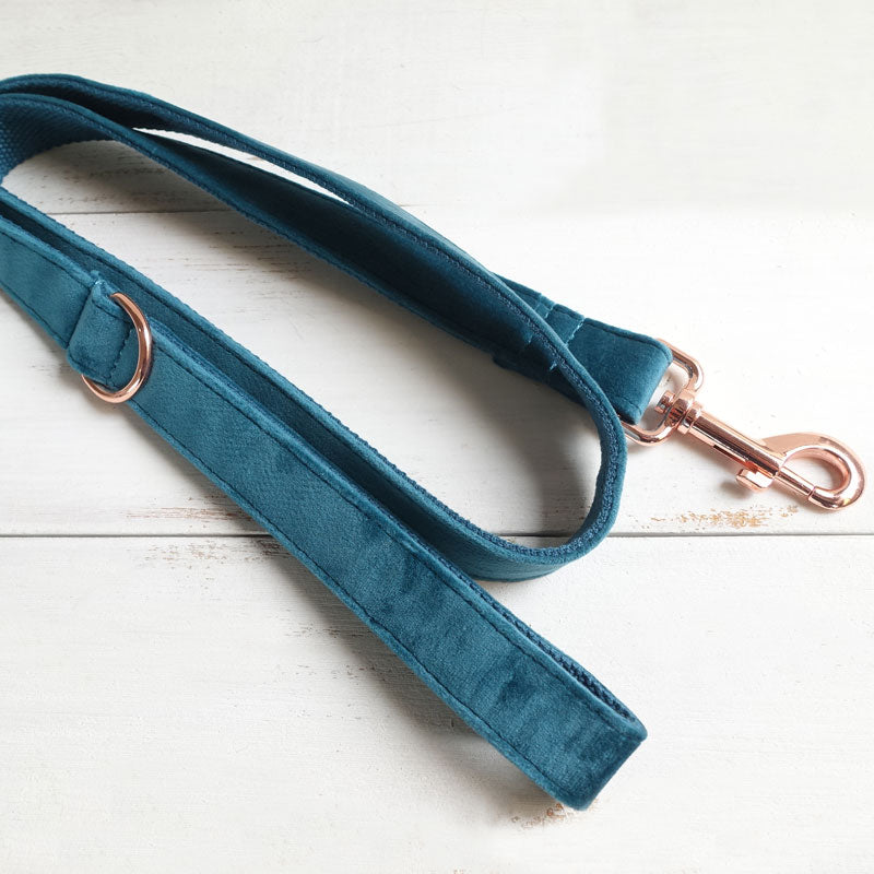 fancy dog leash gem green velvet