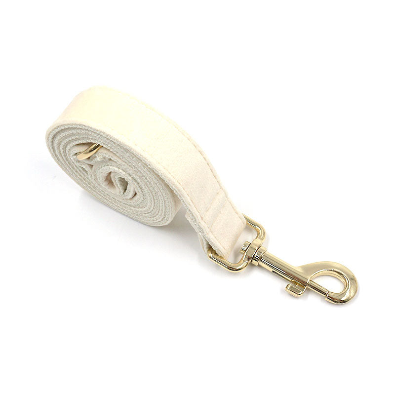 cream velvet dog leash