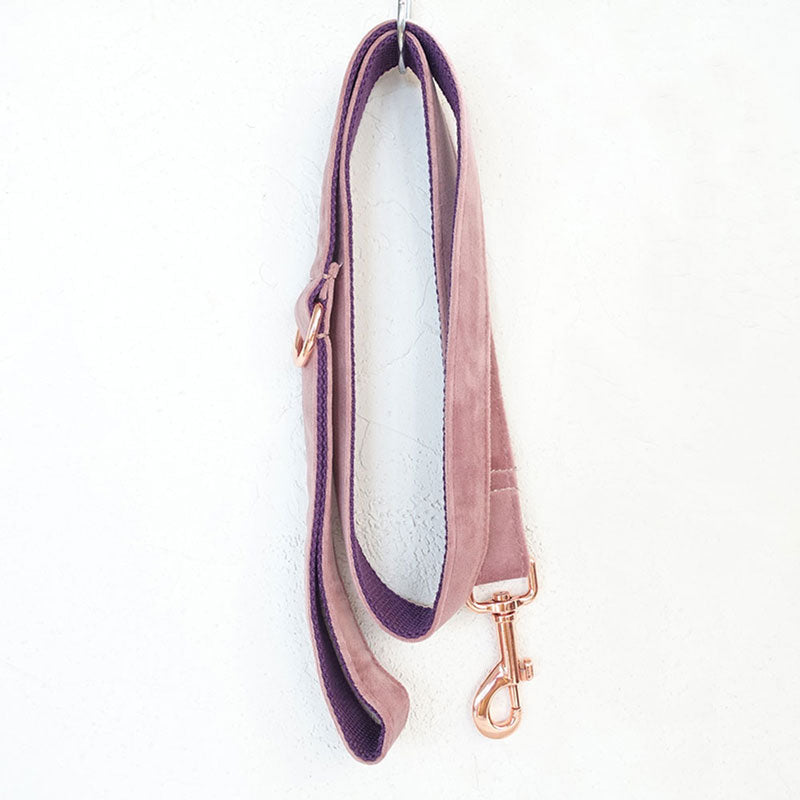 Pink Purple Velvet Dog Leash