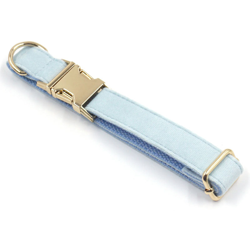 custom dog collar sky ble velvet