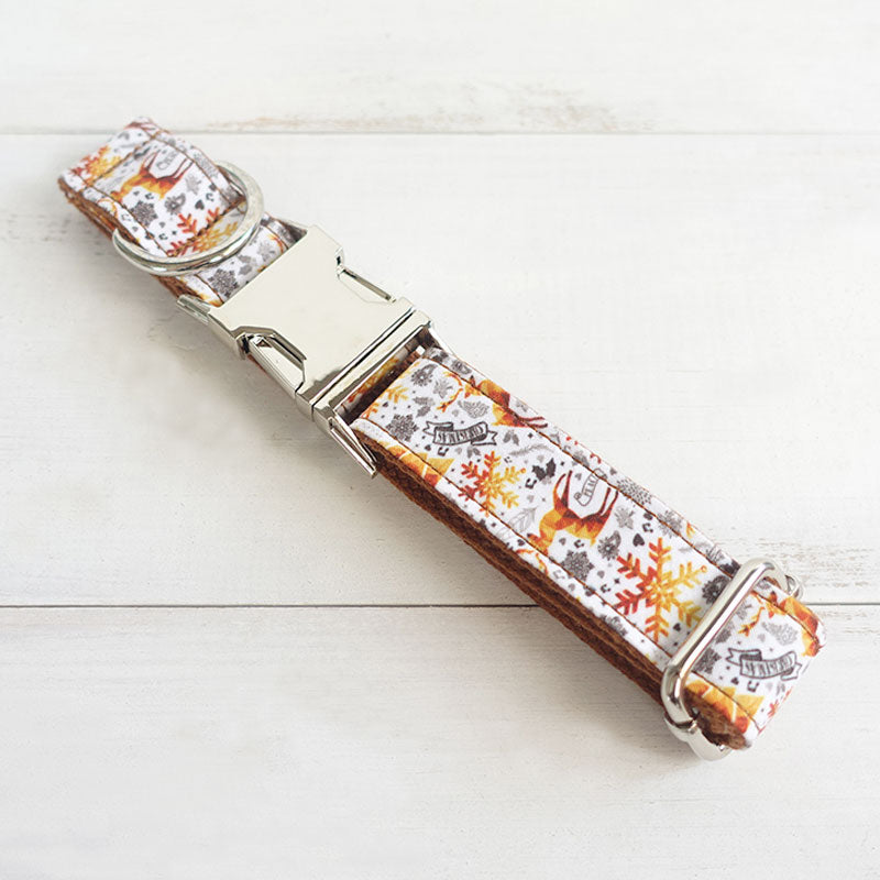 engraved metal buckle dog collar