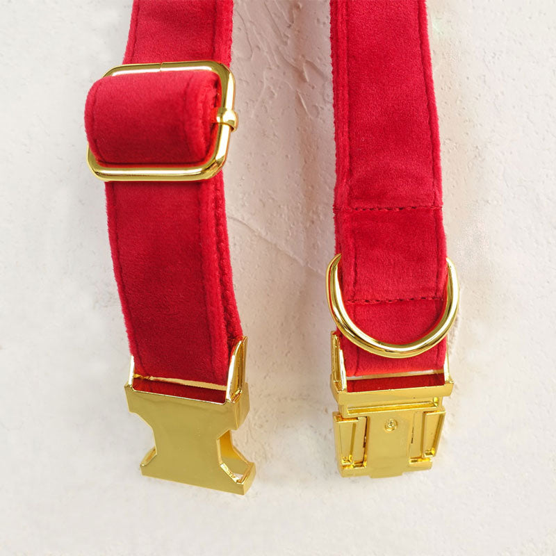 heavy duty dog collar red velvet