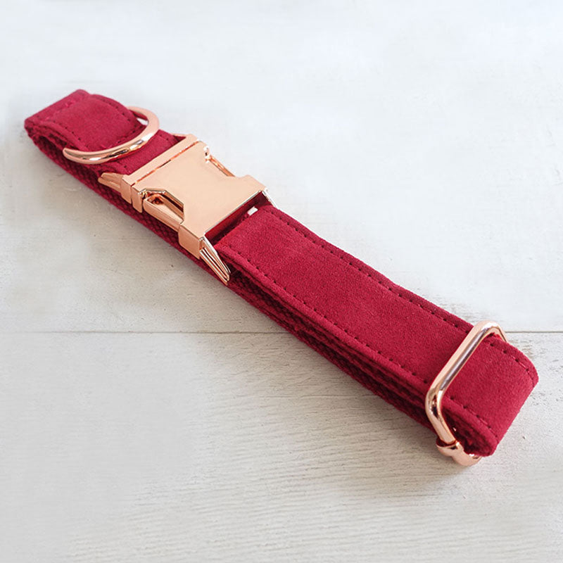 durable red velvet dog collar