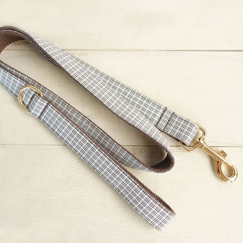 white brown plaid dog leash