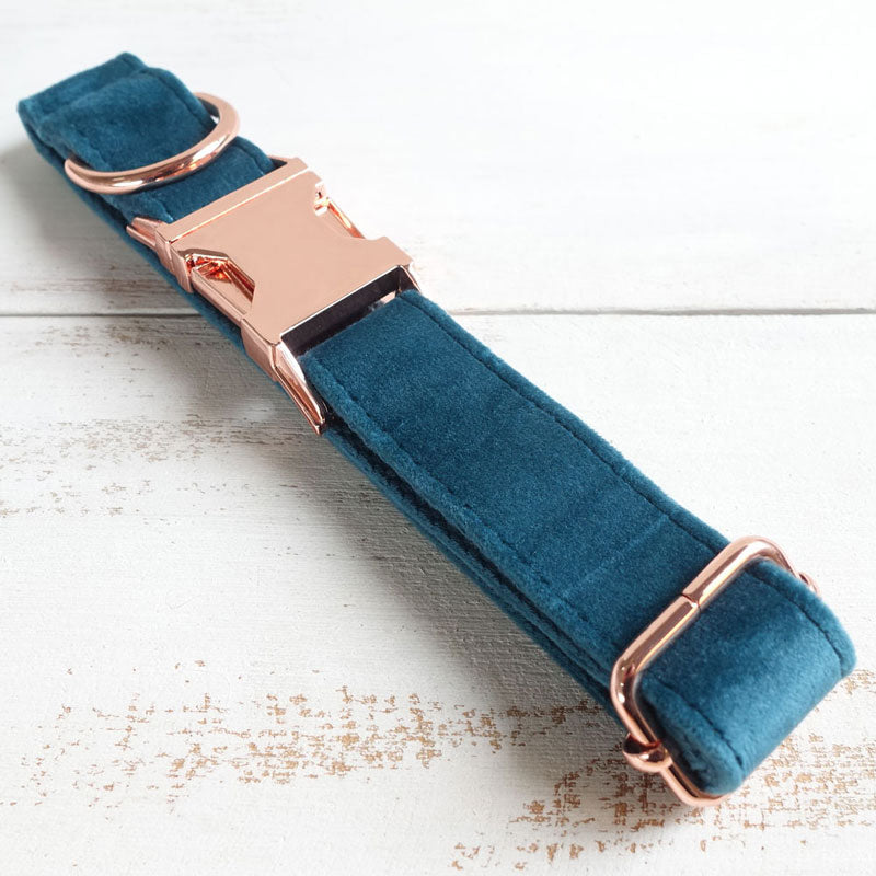 gem green velvet dog collar personalized