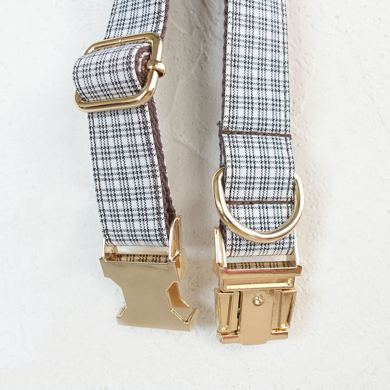 white brown dog collar customized