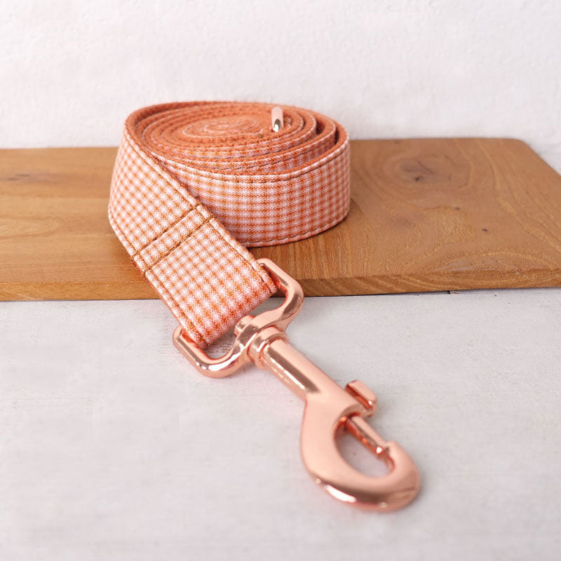 orange plaid dog leash
