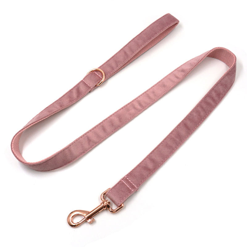champagne pink velvet dog leash