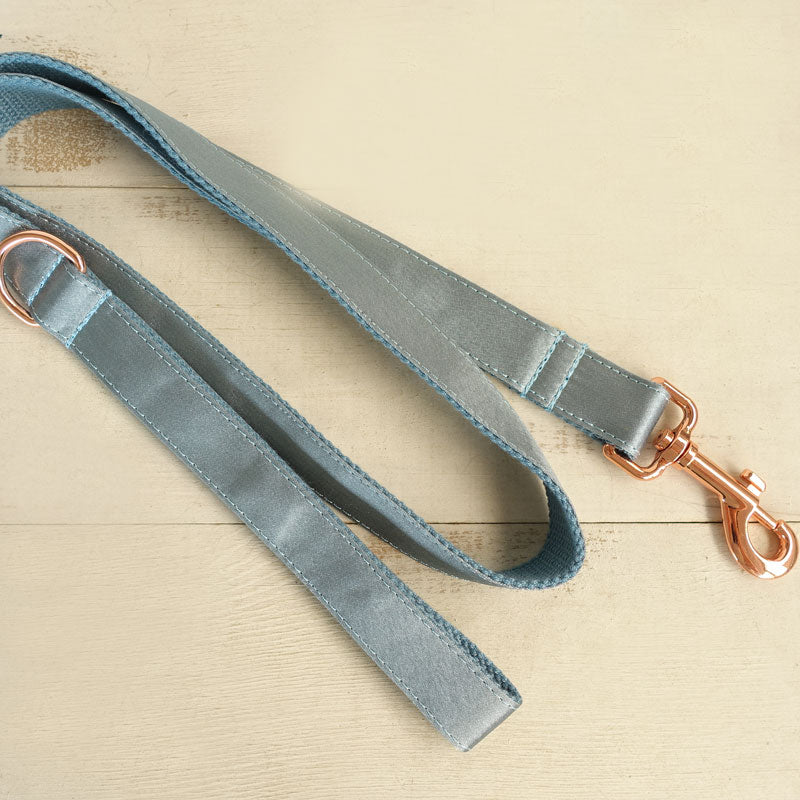 beautiful dog leash blue sating