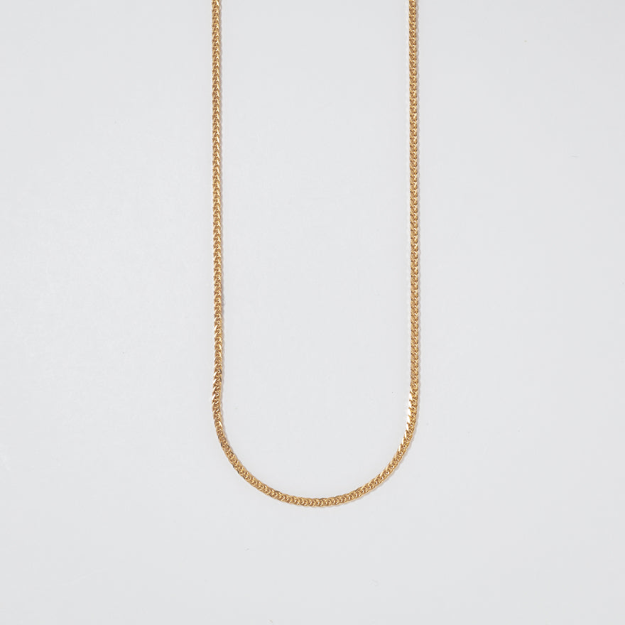 14K Yellow Gold 0.8mm Square Wheat Chain (20