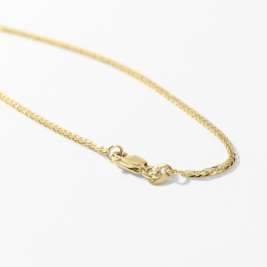 10K Yellow Gold Square 1.00mm Wheat Chain (20