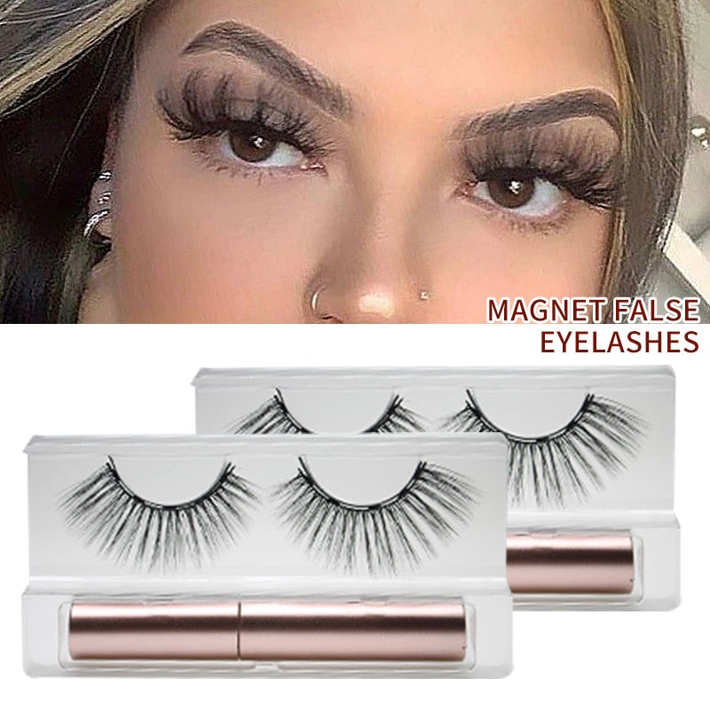 Magnetic Eyelash and Eyeliner Set for Women and Girls - 1 set of Lashes Plus Liner for Casual Wear