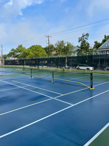 Looking good on our wet court (which dried out quickly)